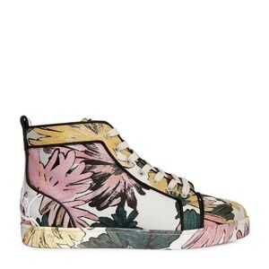 Christian Louboutin fun Louis flat high top floral luxury sneakers NEW